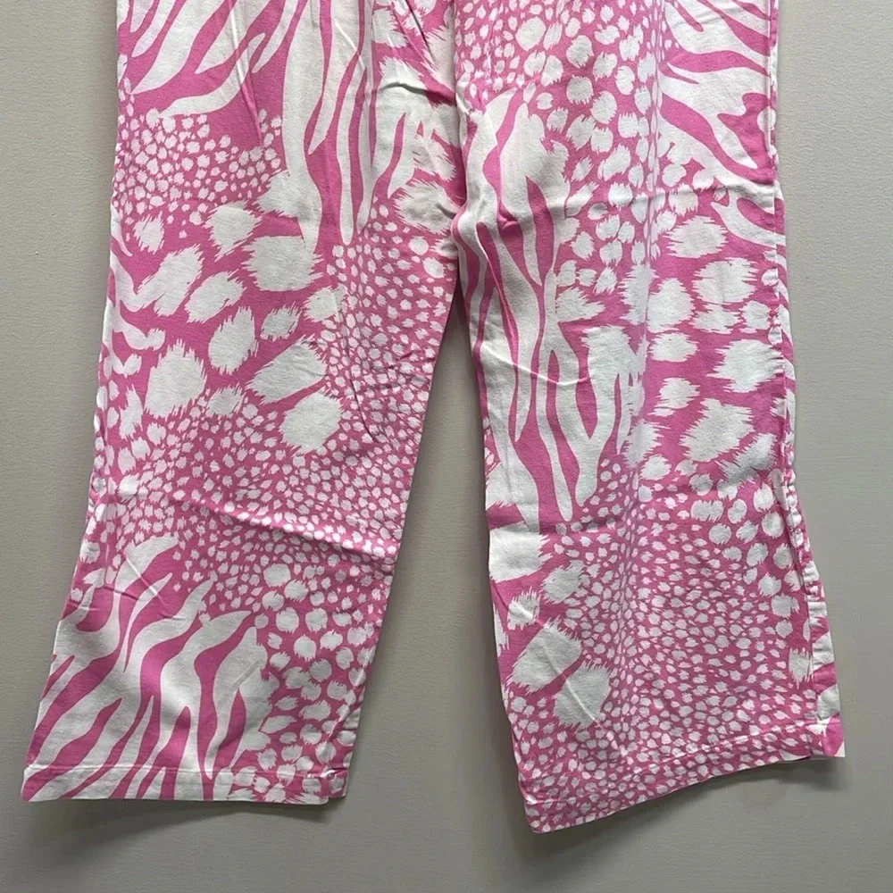 Victoria’s Secret Flannel Pajama Pants Pink White Leopard S